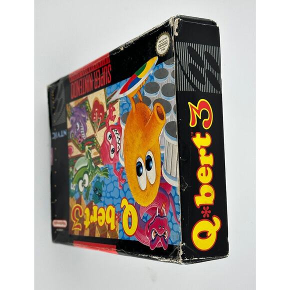 Qbert 3 SNES Super Nintendo Box Manual  Inserts CIB Tested - Picture 11 of 11